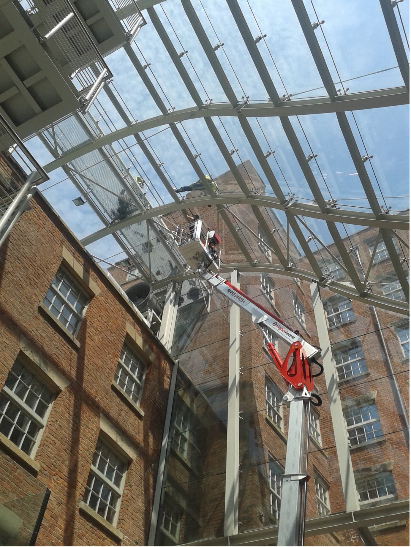 ARRT Group glass atrium installation at Alexandra Palace